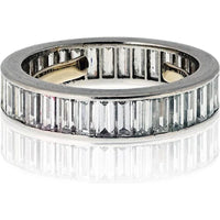 Platinum 3.00 Carats Baguette Diamond Eternity Ring with Channel Setting - Vintage 1960s Design