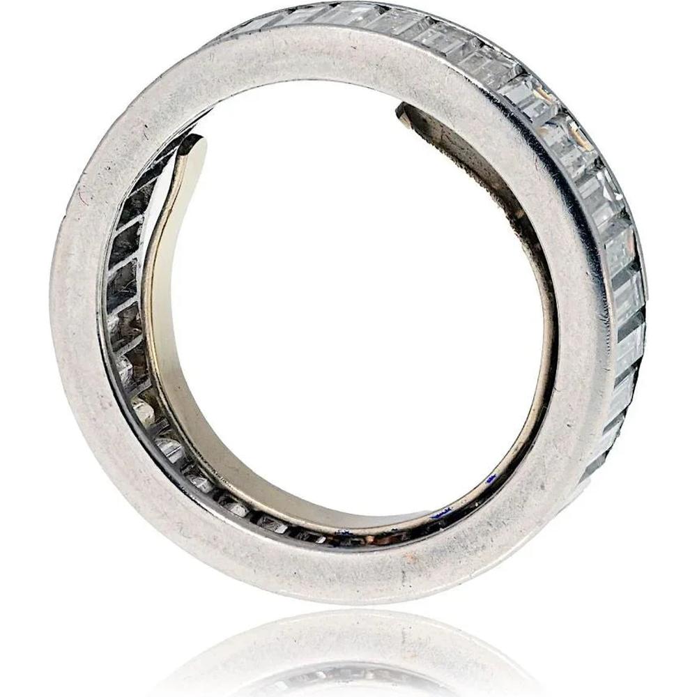 Platinum 3.00 Carats Baguette Diamond Eternity Ring with Channel Setting - Vintage 1960s Design