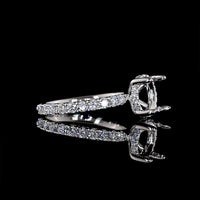 Platinum 3.10 Carat Hidden Halo Ring with Round Brilliant Cut D VVS1 Lab Diamond Center and Diamond Studded Band - Covaloro Fine Jewelry