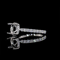 Platinum 3.10 Carat Hidden Halo Ring with Round Brilliant Cut D VVS1 Lab Diamond Center and Diamond Studded Band - Covaloro Fine Jewelry