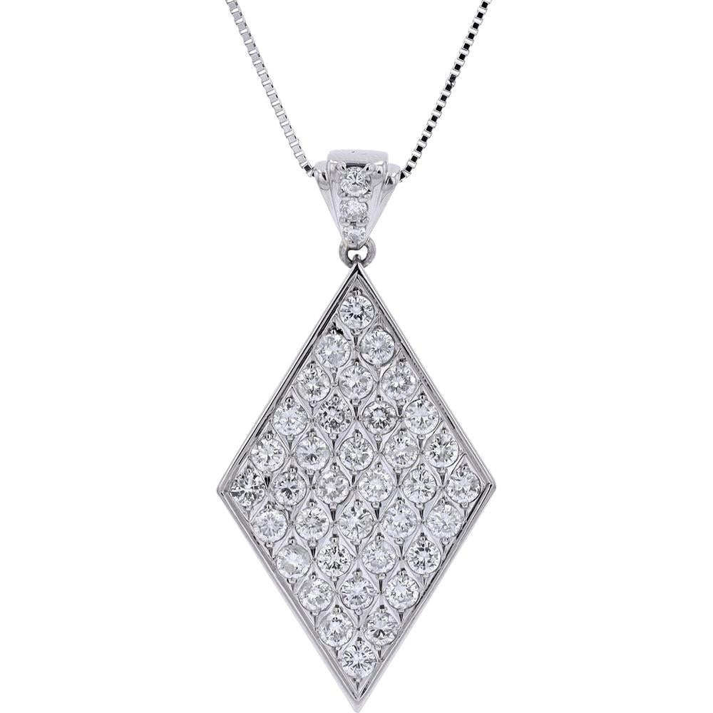 Platinum 3.12 Carat Diamond Pendant on 18" Bolo Chain - Radiant Luxury Design