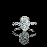Platinum 3.29 Carat Oval Cut Lab Diamond Hidden Halo Ring with D VVS2 Center and E VS1 Accent Stones - IGI Certified - Covaloro Fine Jewelry
