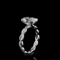 Platinum 3.29 Carat Oval Cut Lab Diamond Hidden Halo Ring with D VVS2 Center and E VS1 Accent Stones - IGI Certified - Covaloro Fine Jewelry