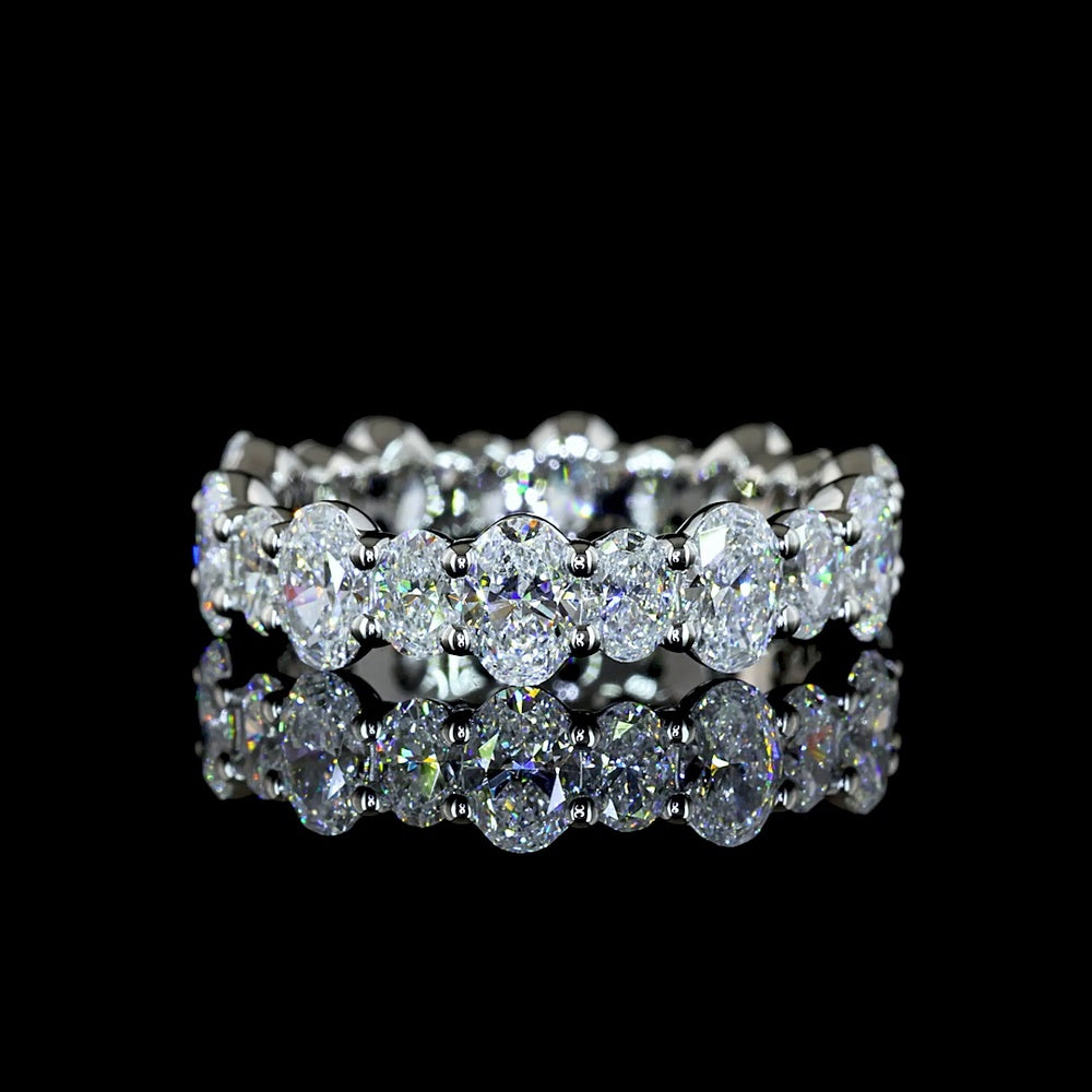 Platinum 3.4 Carat Total Weight Eternity Band with 20 North-South Set Oval Cut Lab Diamonds, E-F Color VS Clarity - Covaloro Fine Jewelry
