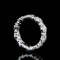 Platinum 3.4 Carat Total Weight Eternity Band with 20 North-South Set Oval Cut Lab Diamonds, E-F Color VS Clarity - Covaloro Fine Jewelry