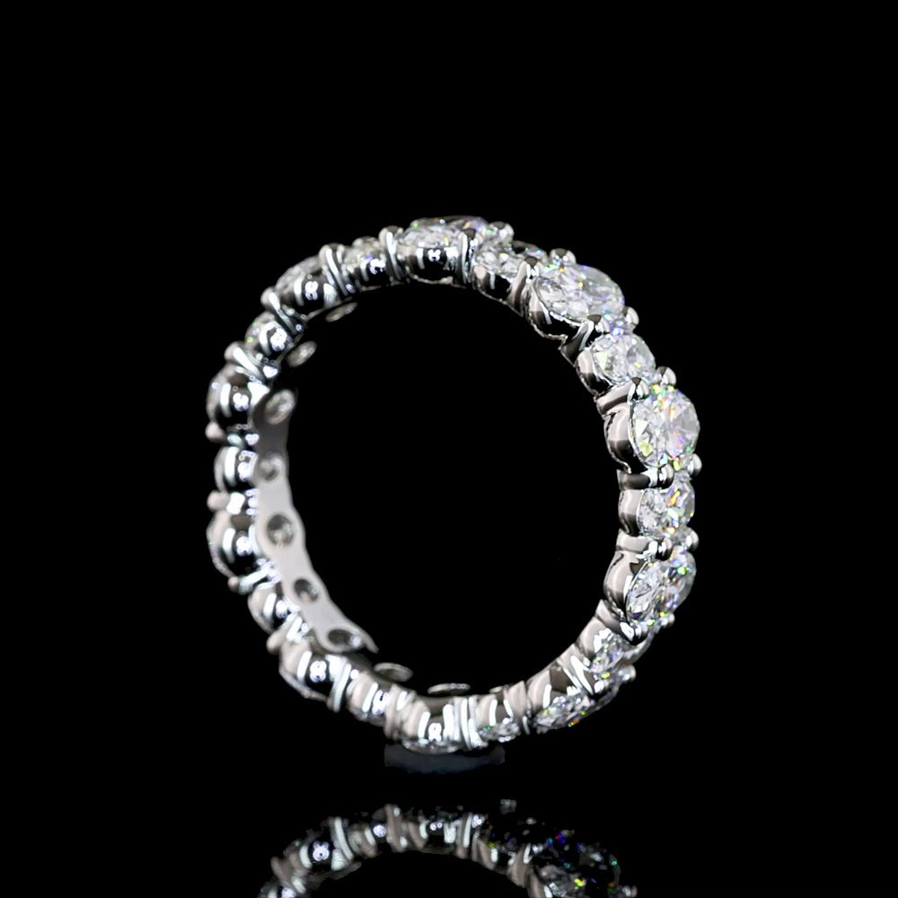 Platinum 3.4 Carat Total Weight Eternity Band with 20 North-South Set Oval Cut Lab Diamonds, E-F Color VS Clarity - Covaloro Fine Jewelry