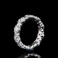 Platinum 3.4 Carat Total Weight Eternity Band with 20 North-South Set Oval Cut Lab Diamonds, E-F Color VS Clarity - Covaloro Fine Jewelry