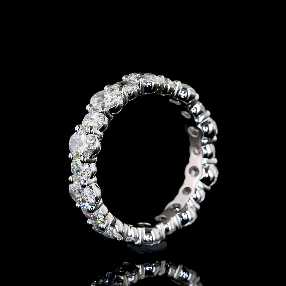 Platinum 3.4 Carat Total Weight Eternity Band with 20 North-South Set Oval Cut Lab Diamonds, E-F Color VS Clarity - Covaloro Fine Jewelry