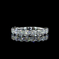 Platinum 3/4 Eternity Band with 1.07 Carat Round Brilliant Cut Lab Grown Diamonds - Prong Set, E-F Color, VS Clarity - Covaloro Fine Jewelry