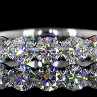 Platinum 3/4 Eternity Band with 1.07 Carat Round Brilliant Cut Lab Grown Diamonds - Prong Set, E-F Color, VS Clarity - Covaloro Fine Jewelry
