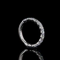 Platinum 3/4 Eternity Band with 1.07 Carat Round Brilliant Cut Lab Grown Diamonds - Prong Set, E-F Color, VS Clarity - Covaloro Fine Jewelry