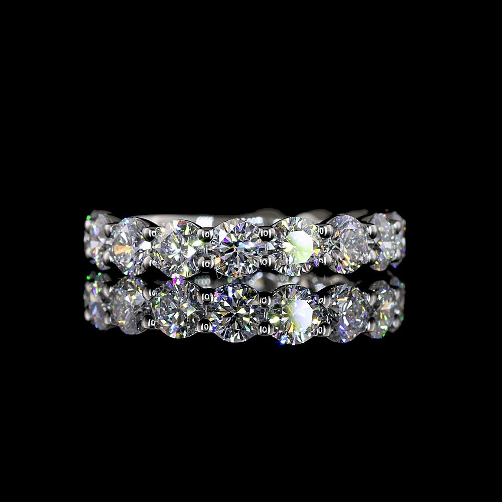 Platinum 3/4 Eternity Band with 13 Round Lab Grown Diamonds E-F VS1 - 2.00 Carat Total Weight - Covaloro Fine Jewelry