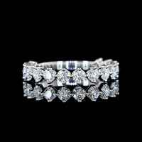 Platinum 3/4 Eternity Band with 15 Round Brilliant Cut Lab Diamonds - 1.20 Carats Total Diamond Weight - Covaloro Fine Jewelry