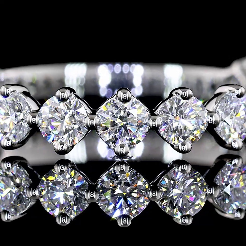 Platinum 3/4 Eternity Band with 15 Round Brilliant Cut Lab Diamonds - 1.20 Carats Total Diamond Weight - Covaloro Fine Jewelry