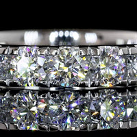 Platinum 3/4 Eternity Band with 15 Round Brilliant Cut Lab-Grown Diamonds - 1.45 Carat Total Weight, E-F Color, VS Clarity - Covaloro Fine Jewelry