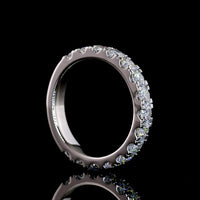 Platinum 3/4 Eternity Band with 15 Round Brilliant Cut Lab-Grown Diamonds - 1.45 Carat Total Weight, E-F Color, VS Clarity - Covaloro Fine Jewelry