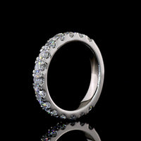 Platinum 3/4 Eternity Band with 15 Round Brilliant Cut Lab-Grown Diamonds - 1.45 Carat Total Weight, E-F Color, VS Clarity - Covaloro Fine Jewelry