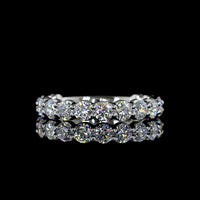 Platinum 3/4 Eternity Band with 15 Round Lab-Grown Diamonds - 1.50 Carats Total Diamond Weight, E-F VS1 Clarity - Covaloro Fine Jewelry