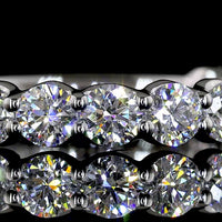 Platinum 3/4 Eternity Band with 15 Round Lab-Grown Diamonds - 1.50 Carats Total Diamond Weight, E-F VS1 Clarity - Covaloro Fine Jewelry