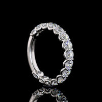 Platinum 3/4 Eternity Band with 15 Round Lab-Grown Diamonds - 1.50 Carats Total Diamond Weight, E-F VS1 Clarity - Covaloro Fine Jewelry