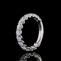 Platinum 3/4 Eternity Band with 15 Round Lab-Grown Diamonds - 1.50 Carats Total Diamond Weight, E-F VS1 Clarity - Covaloro Fine Jewelry