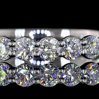 Platinum 3/4 Eternity Band with 17 Round Brilliant Cut Lab Diamonds - 0.90 Carat Total Weight, E-F Color, VVS Clarity - Covaloro Fine Jewelry