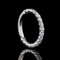 Platinum 3/4 Eternity Band with 17 Round Brilliant Cut Lab Diamonds - 0.90 Carat Total Weight, E-F Color, VVS Clarity - Covaloro Fine Jewelry