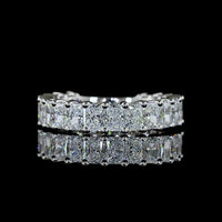 Platinum 3/4 Eternity Band with 19 Prong-Set Radiant Cut Lab Diamonds - 3.00 Carat Total Weight, E-F Color, VS Clarity - Covaloro Fine Jewelry