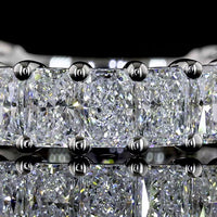Platinum 3/4 Eternity Band with 19 Prong-Set Radiant Cut Lab Diamonds - 3.00 Carat Total Weight, E-F Color, VS Clarity - Covaloro Fine Jewelry