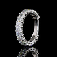 Platinum 3/4 Eternity Band with 19 Prong-Set Radiant Cut Lab Diamonds - 3.00 Carat Total Weight, E-F Color, VS Clarity - Covaloro Fine Jewelry