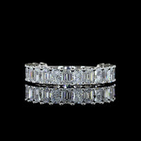 Platinum 3/4 Eternity Band with Alternating Radiant and Emerald Cut Lab Diamonds - 1.87 Carat Total Weight, E-F VS Clarity - Covaloro Fine Jewelry