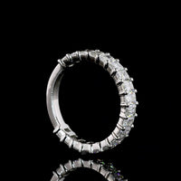 Platinum 3/4 Eternity Band with Alternating Radiant and Emerald Cut Lab Diamonds - 1.87 Carat Total Weight, E-F VS Clarity - Covaloro Fine Jewelry