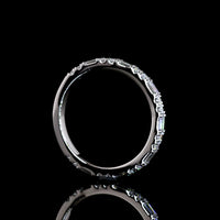 Platinum 3/4 Eternity Band with East-West Baguette and Round Lab Diamonds - 0.57 Carats Total Diamond Weight - Covaloro Fine Jewelry