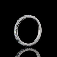 Platinum 3/4 Eternity Band with East-West Baguette and Round Lab Diamonds - 0.57 Carats Total Diamond Weight - Covaloro Fine Jewelry