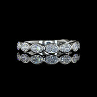 Platinum 3/4 Eternity Band with East-West Bezel Set Oval Cut Lab Diamonds - 0.84 Carat Total Weight, E-F Color, VS Clarity - Covaloro Fine Jewelry