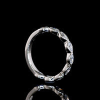 Platinum 3/4 Eternity Band with East-West Bezel Set Oval Cut Lab Diamonds - 0.84 Carat Total Weight, E-F Color, VS Clarity - Covaloro Fine Jewelry
