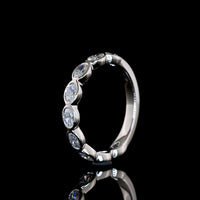 Platinum 3/4 Eternity Band with East-West Bezel Set Oval Cut Lab Diamonds - 0.84 Carat Total Weight, E-F Color, VS Clarity - Covaloro Fine Jewelry