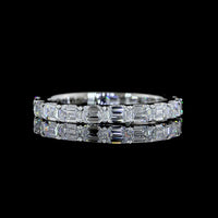 Platinum 3/4 Eternity Band with East West Emerald Cut Lab Grown Diamonds - 1.43 Carats Total Diamond Weight, D Color VS1 Clarity - Covaloro Fine Jewelry