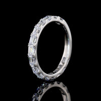Platinum 3/4 Eternity Band with East West Emerald Cut Lab Grown Diamonds - 1.43 Carats Total Diamond Weight, D Color VS1 Clarity - Covaloro Fine Jewelry
