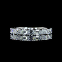 Platinum 3/4 Eternity Band with East-West Set Emerald Cut Lab Diamonds - 1.40 Carats Total Diamond Weight - Covaloro Fine Jewelry