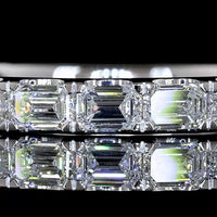 Platinum 3/4 Eternity Band with East-West Set Emerald Cut Lab Diamonds - 1.40 Carats Total Diamond Weight - Covaloro Fine Jewelry