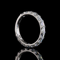 Platinum 3/4 Eternity Band with East-West Set Emerald Cut Lab Diamonds - 1.40 Carats Total Diamond Weight - Covaloro Fine Jewelry