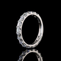Platinum 3/4 Eternity Band with East-West Set Emerald Cut Lab Diamonds - 1.40 Carats Total Diamond Weight - Covaloro Fine Jewelry