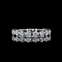 Platinum 3/4 Eternity Band with Half Bezel Set Round Lab Diamonds - 1.07 Carat Total Weight - Covaloro Fine Jewelry
