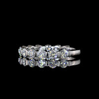 Platinum 3/4 Eternity Band with Half Bezel Set Round Lab Diamonds - 1.07 Carat Total Weight - Covaloro Fine Jewelry