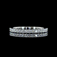 Platinum 3/4 Eternity Band with Micro-Pavé Set Round Lab Diamonds - 0.69 Carat Total Weight, E-F Color VS Clarity - Covaloro Fine Jewelry