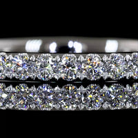 Platinum 3/4 Eternity Band with Micro-Pavé Set Round Lab Diamonds - 0.69 Carat Total Weight, E-F Color VS Clarity - Covaloro Fine Jewelry