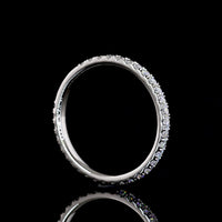 Platinum 3/4 Eternity Band with Micro-Pavé Set Round Lab Diamonds - 0.69 Carat Total Weight, E-F Color VS Clarity - Covaloro Fine Jewelry