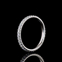 Platinum 3/4 Eternity Band with Micro-Pavé Set Round Lab Diamonds - 0.69 Carat Total Weight, E-F Color VS Clarity - Covaloro Fine Jewelry