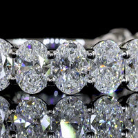 Platinum 3/4 Eternity Band with North-South Oval Cut Lab Diamonds - 3.19 Carat Total Weight E-F VS1 - Covaloro Fine Jewelry